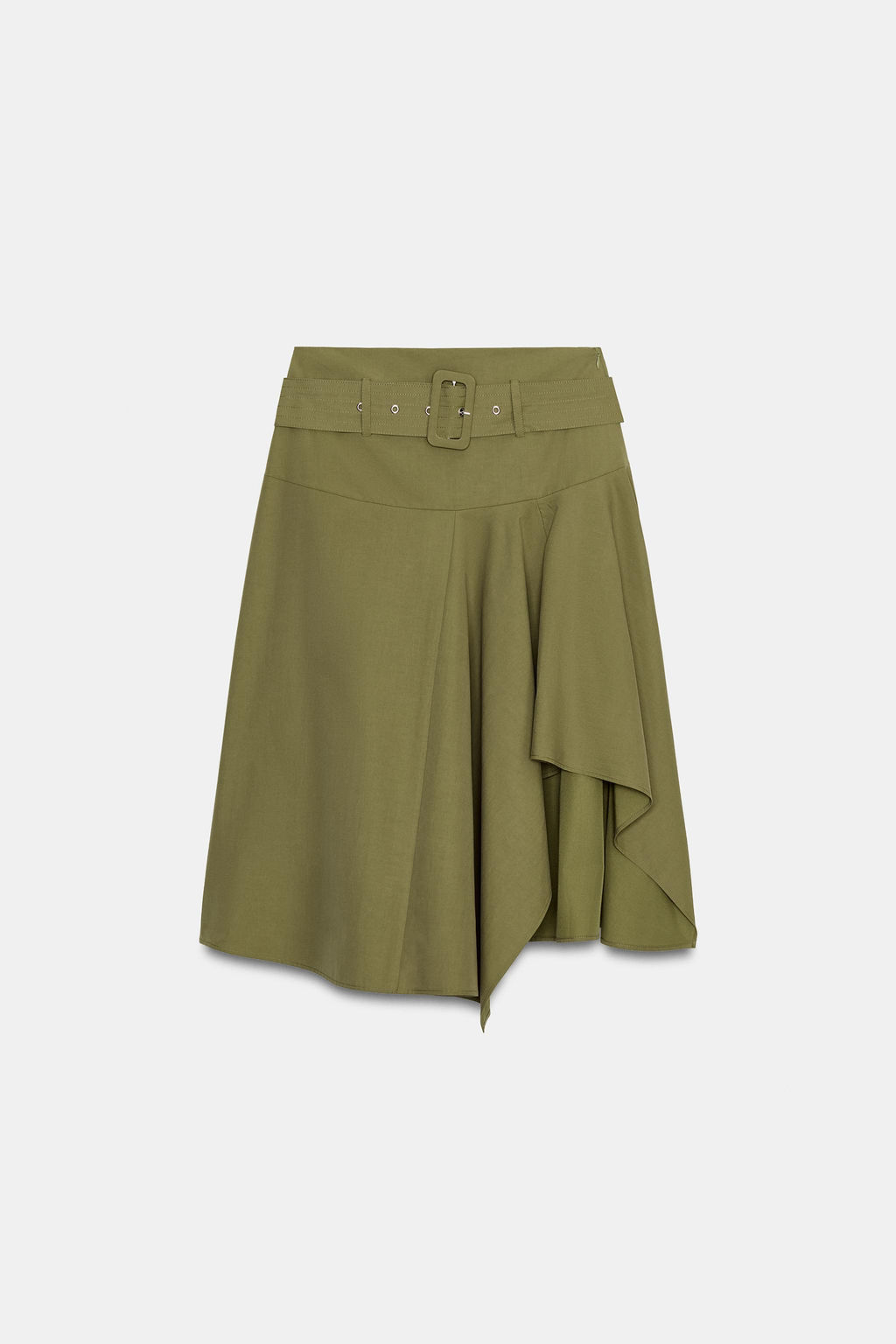 FALDA MIDI CINTUR?N / Khaki - Zara фото 2