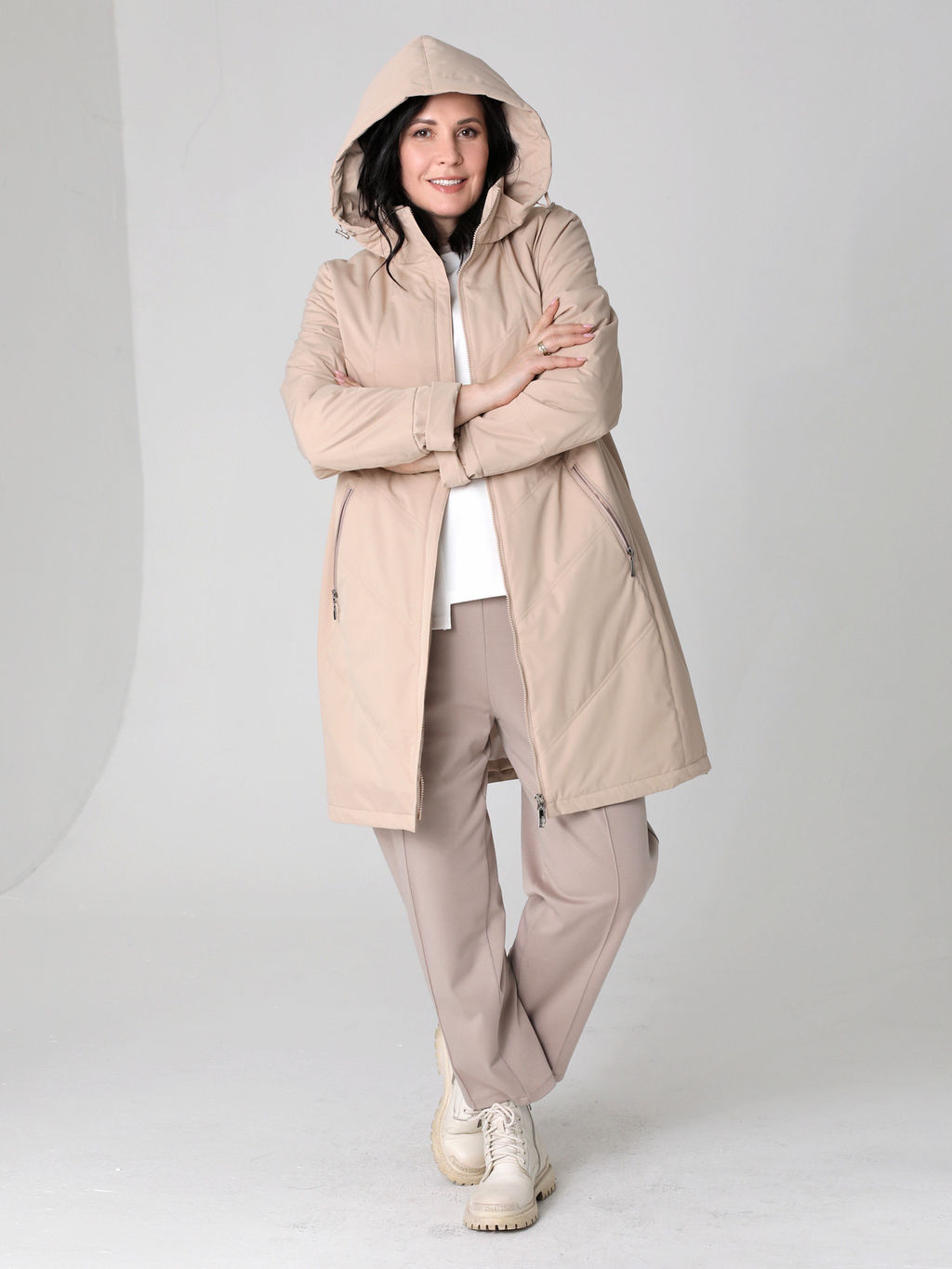 25119 Плащ утепл. св.бежевый