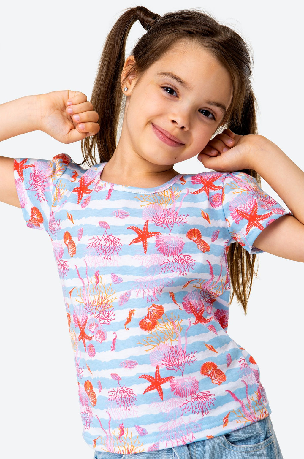 Хлопковая футболка для девочки Happy Fox фото 7