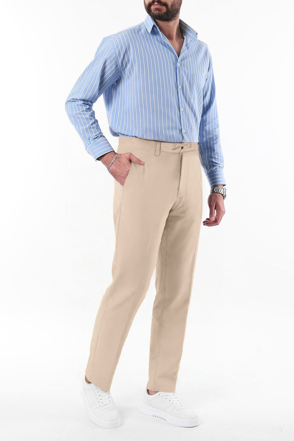 TRENDYOL MAN Siyah Slim Fit Beli Baglama Detayl? Lastikli Kumas Dokuma Pantolon TMNAW25PL00027 - Trendyolmilla фото 8