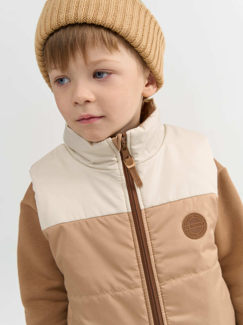 Жилет стеганый на молнии двухсторонний Беж - Bungly фото 14