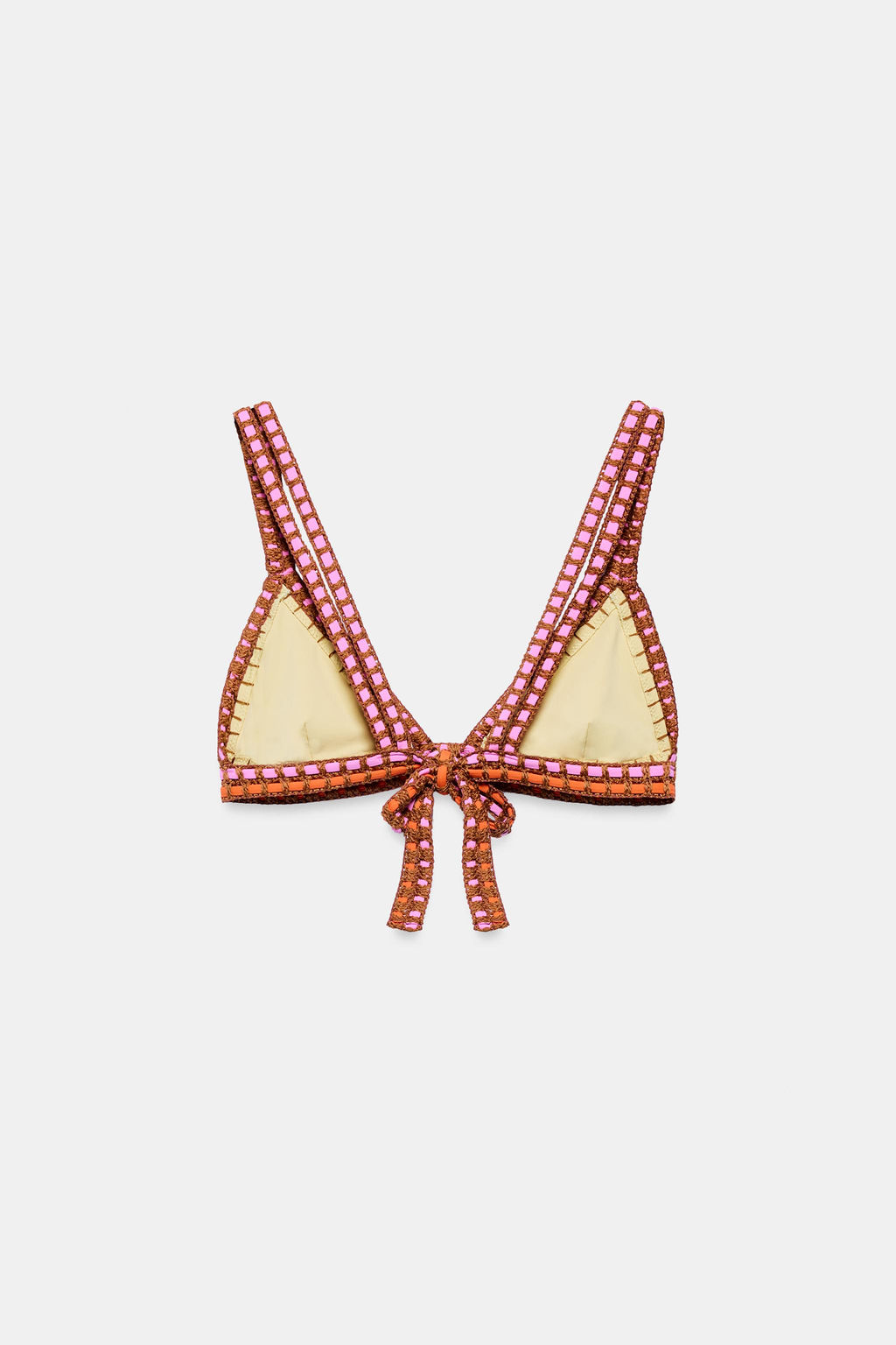 TOP BIKINI TIRAS CROCHET / Amarillo - Zara фото 4