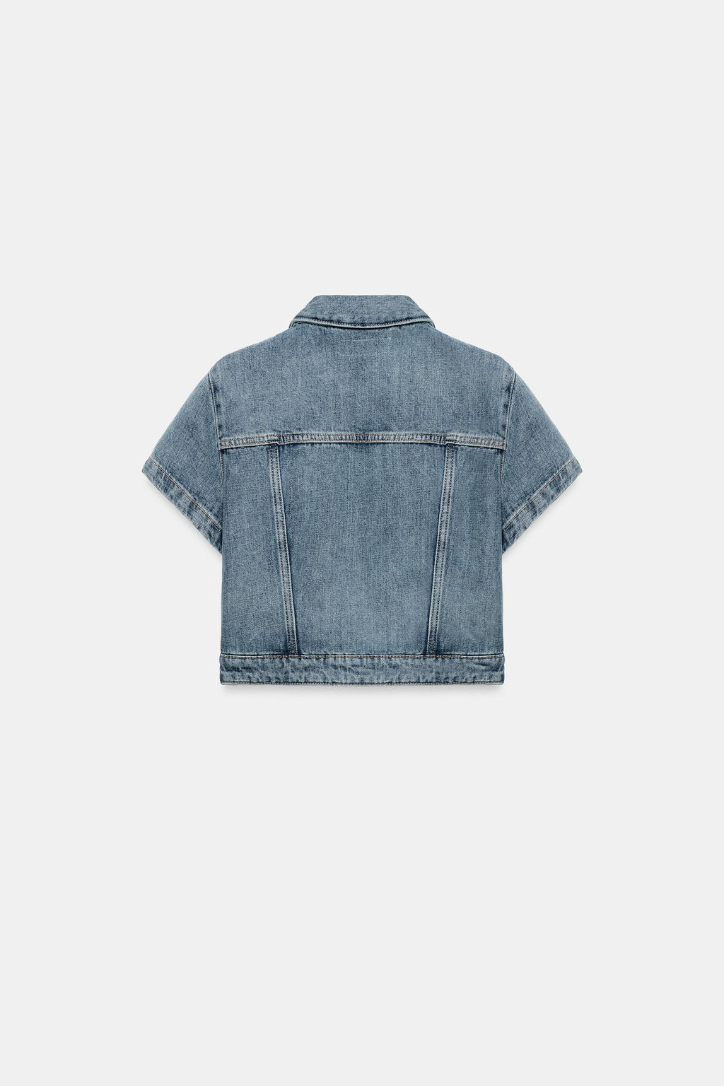 CAMISA CROP DENIM TRF ASIM?TRICA / Azul - Zara фото 6
