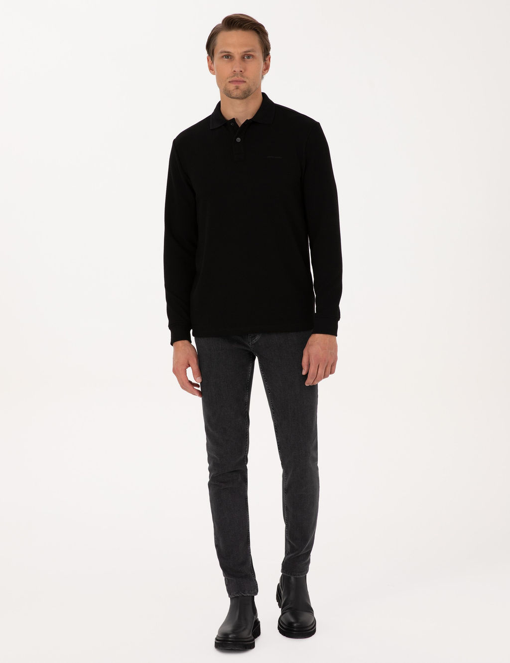 Siyah Regular Fit Sweatshirt - Pierre cardin фото 4