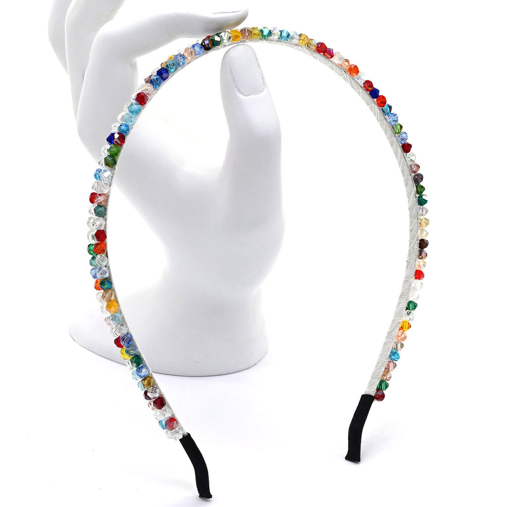 Ободок для волос с цирконом, цвет микс