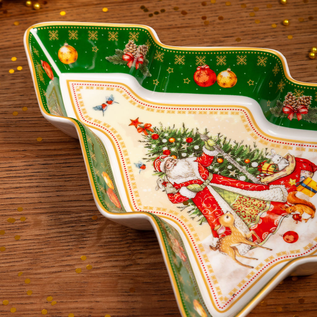 БЛЮДО-ЕЛКА LEFARD ДЕД МОРОЗ 25*21*4 СМ ЗЕЛЕНОЕ  фото 7