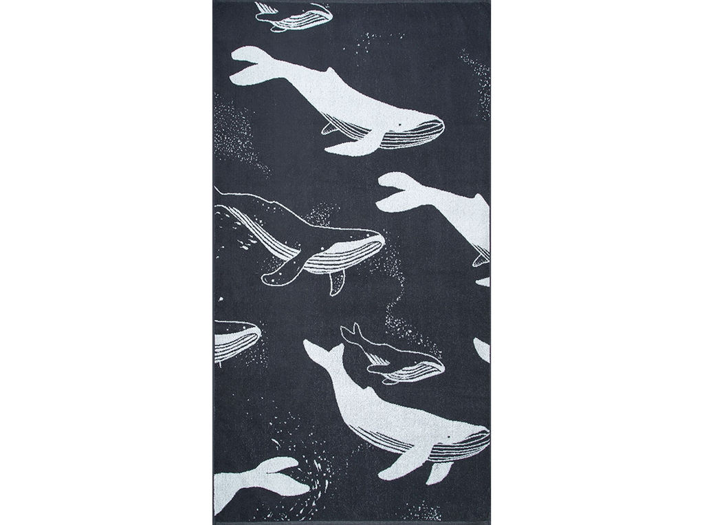 Полотенце махровое 6с102.413ж1 Киты(антрацит) 81х160см