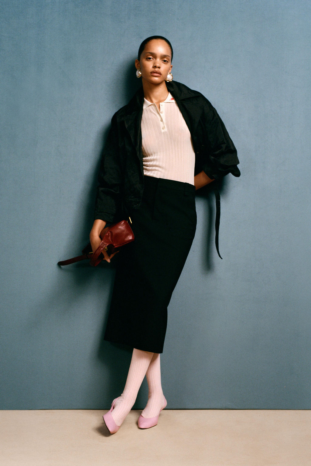 FALDA MIDI TUBO CON LANA WILLY CHAVARRIA X ZARA / Negro  фото 3