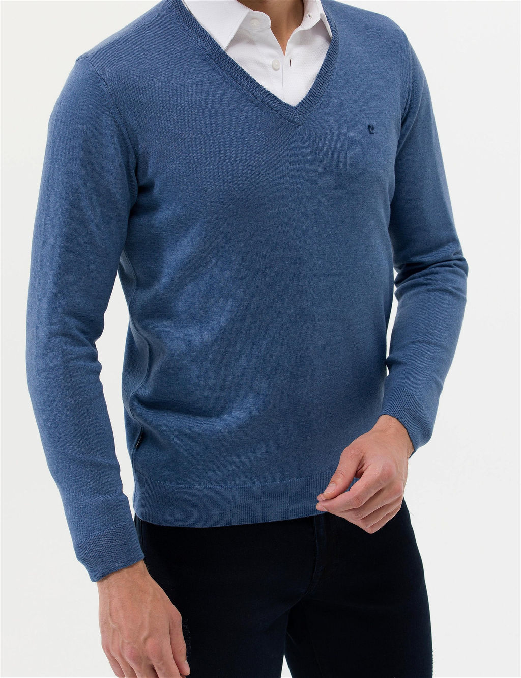_ndigo Melanj Slim Fit V Yaka Basic Triko Kazak - Pierre cardin фото 6