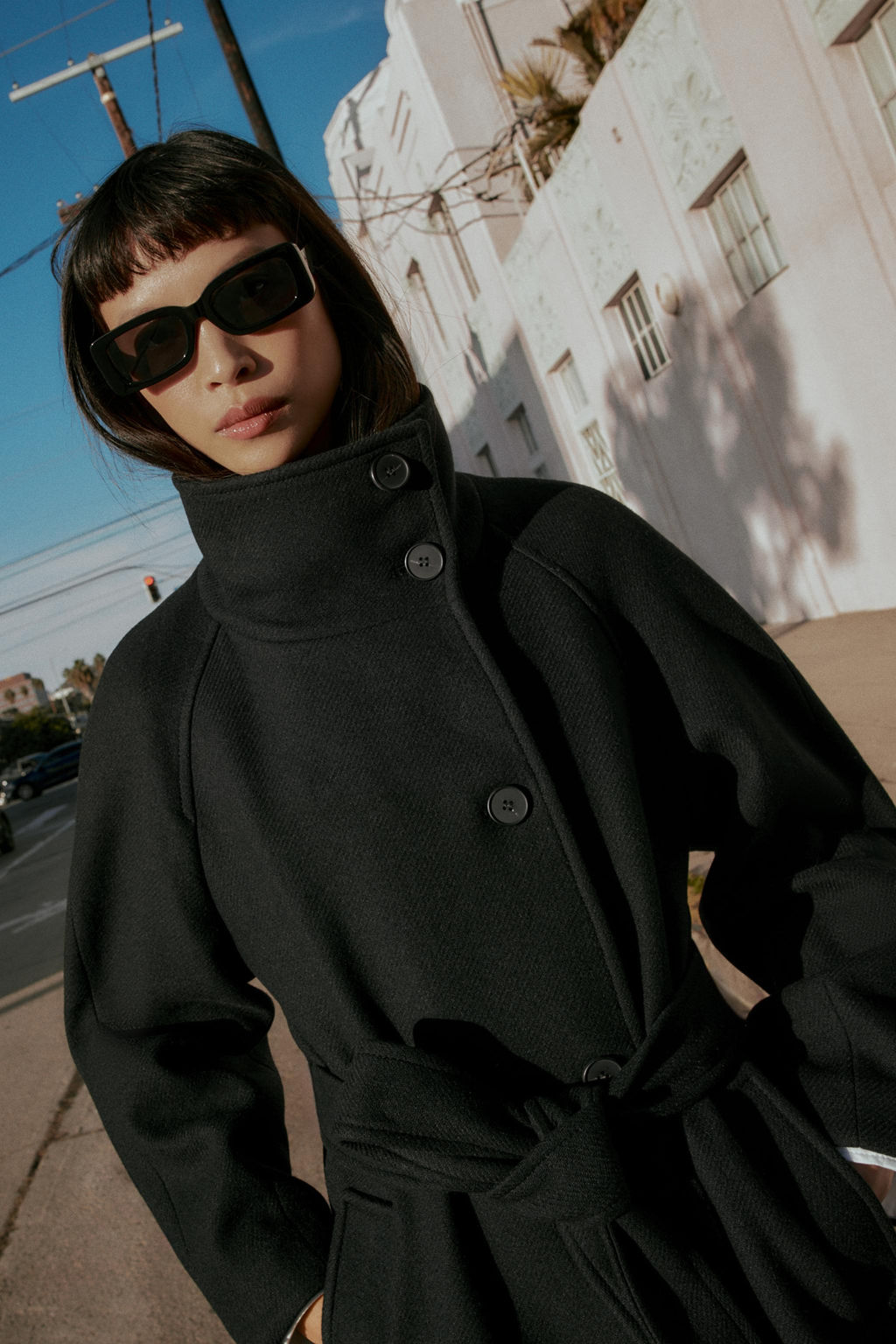 LONG WOOL COAT WITH HIGH NECK - Zara фото 8