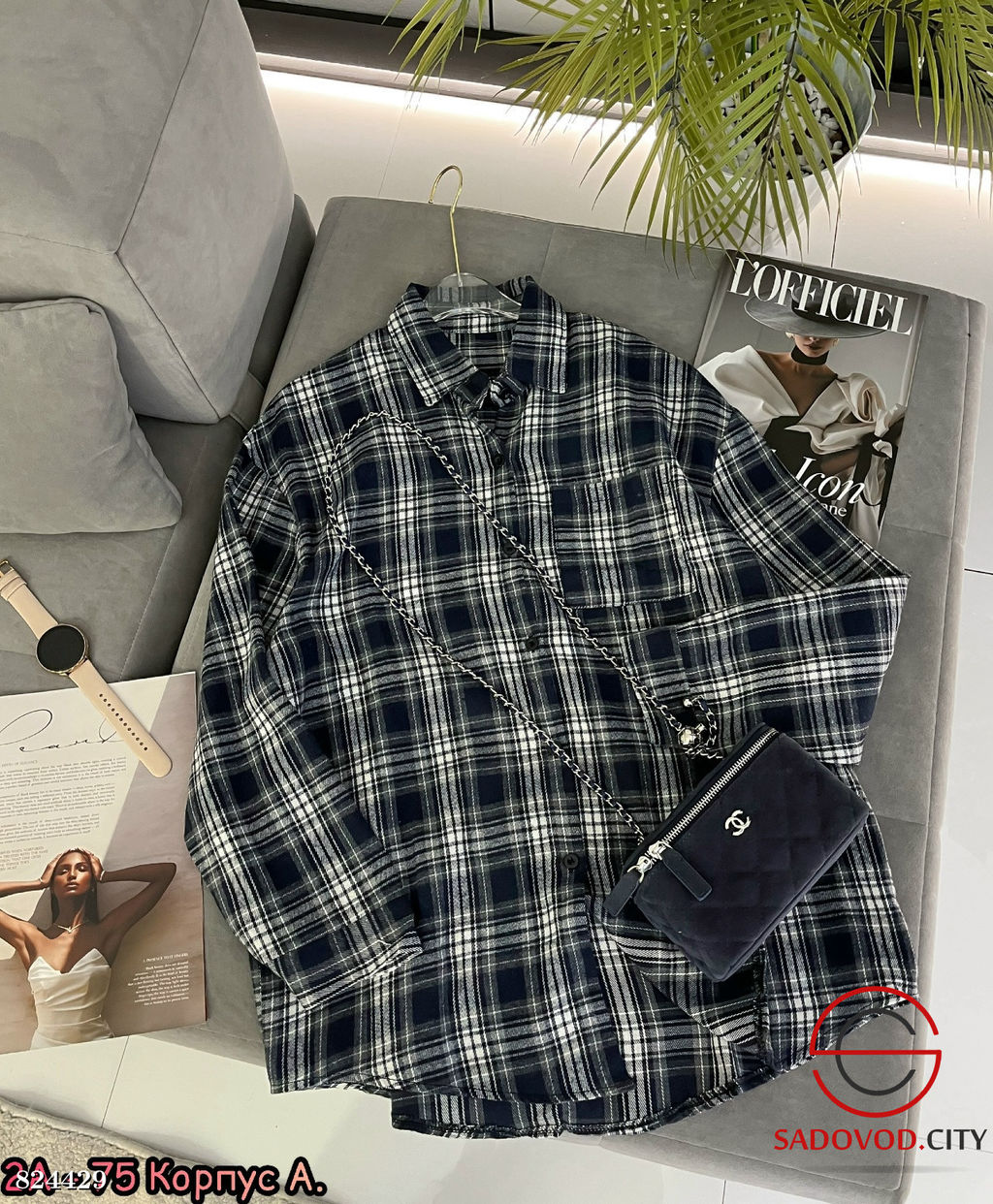 Рубашка женская в клетку