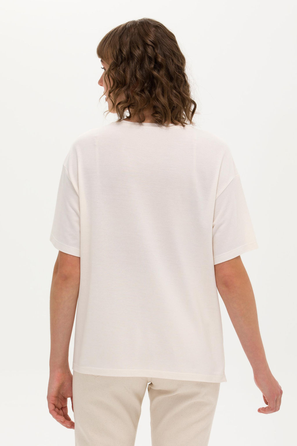 Женская кремовая футболка с круглым вырезом Неожиданная скидка в корзине - U.s. polo assn фото 12