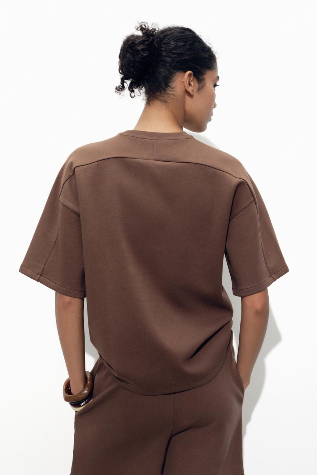SHORT SLEEVE INTERLOCK SWEATSHIRT - Zara фото 13