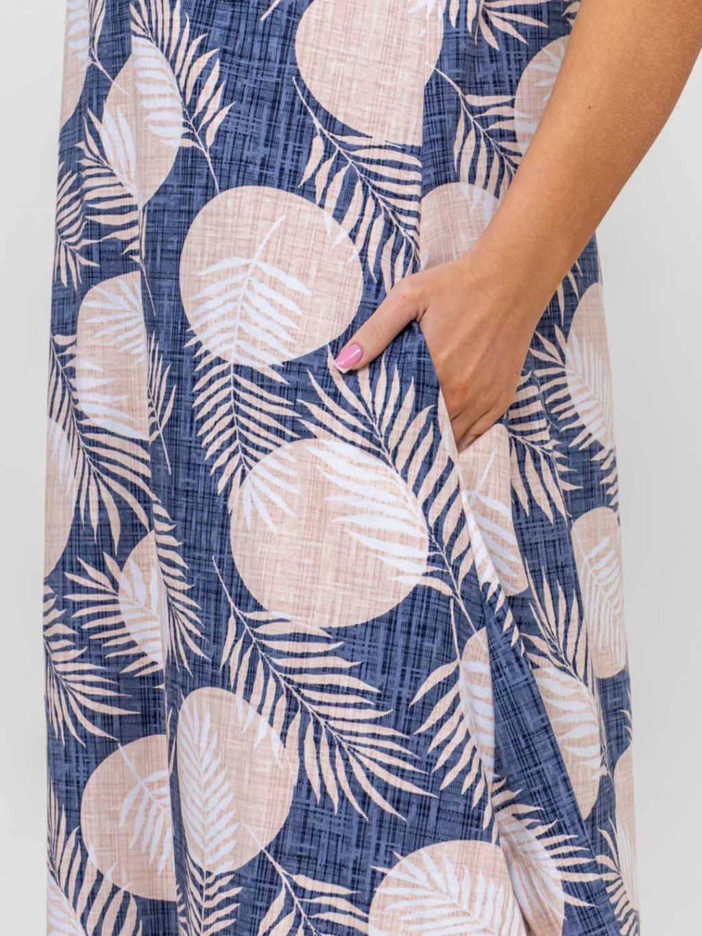 Платье женское, цвет синий бежевый