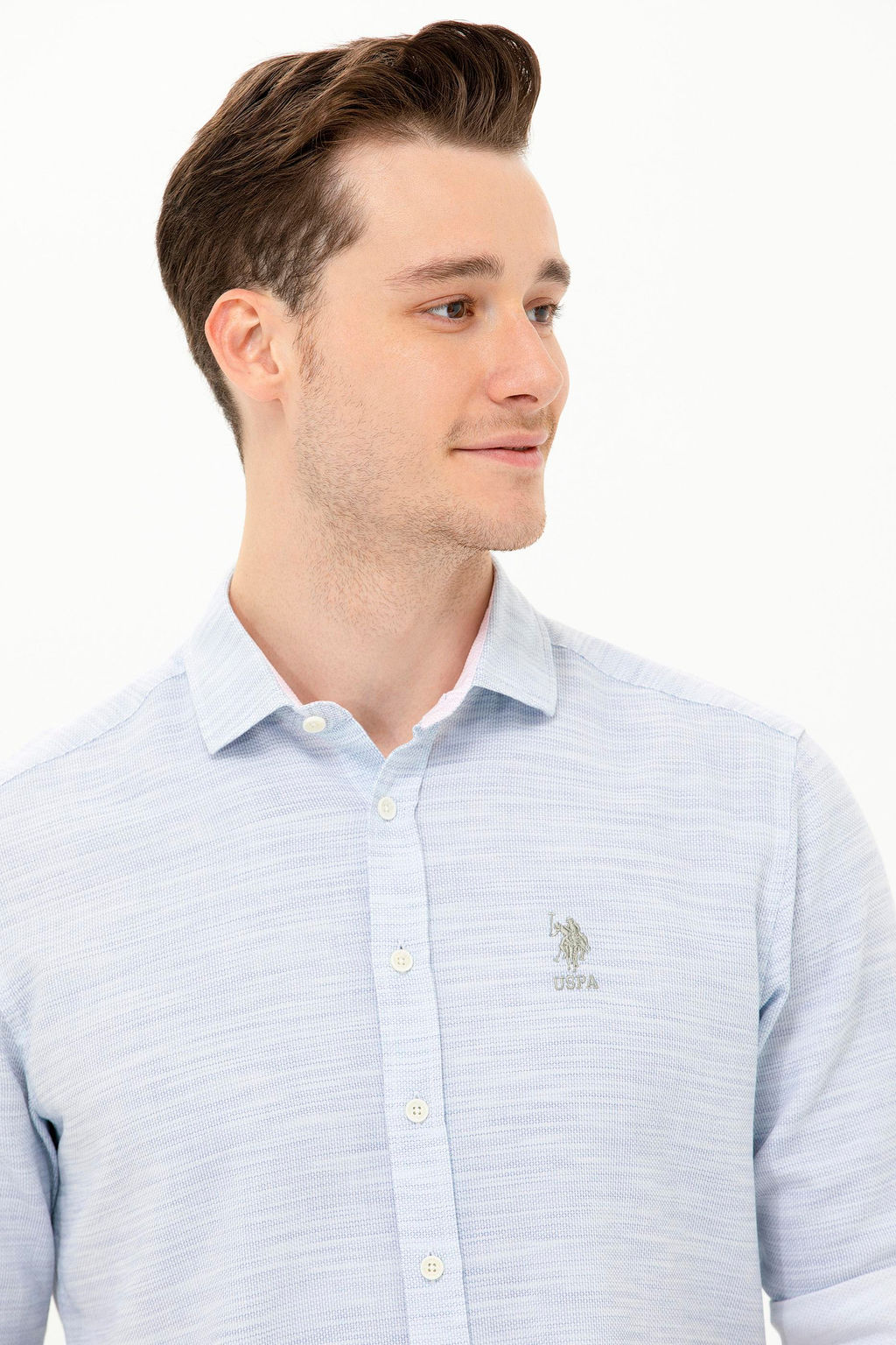 U. S. Polo Assn / Мужская синяя рубашка с длинным рукавом - U.s. polo assn фото 18