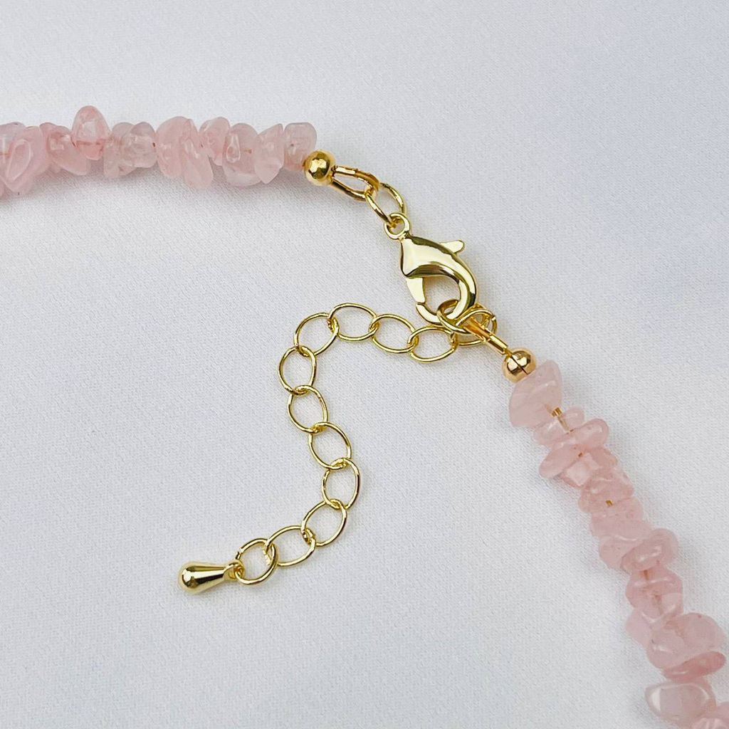 Колье из Розового кварца и Граната 45 см +