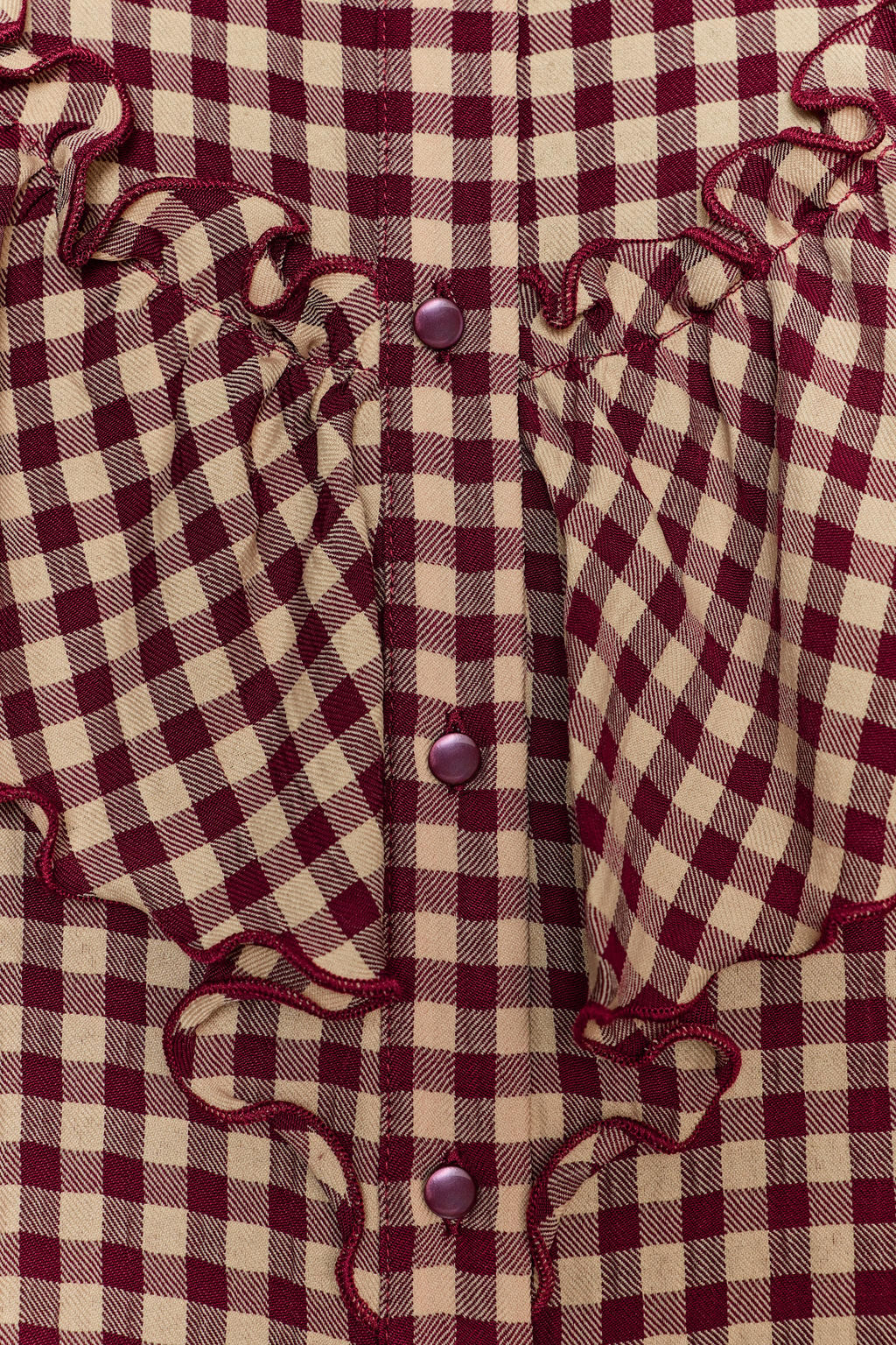 GINGHAM BLOUSE WITH RUFFLES - Zara фото 9