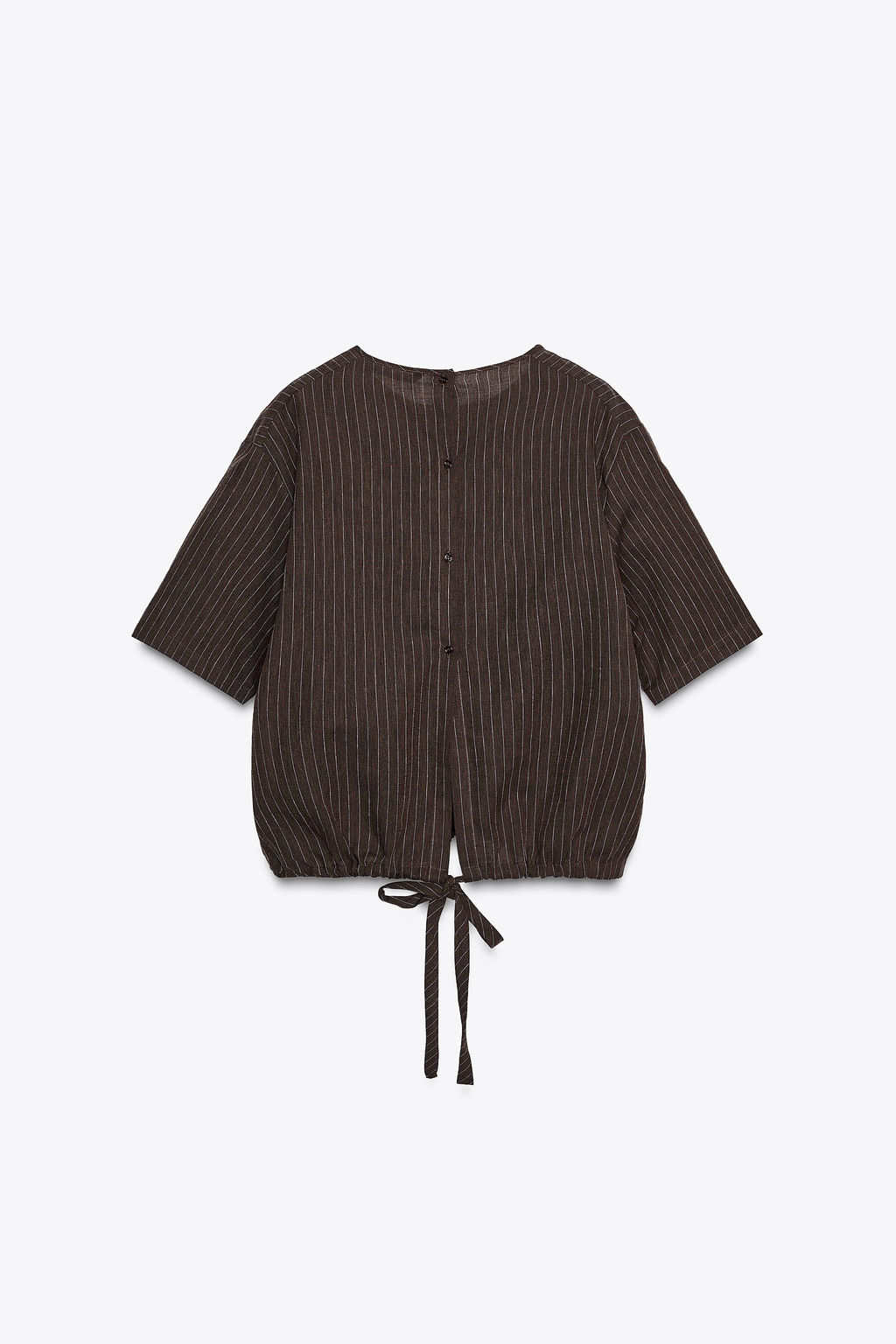 ZW COLLECTION STRIPED LINEN BLEND TOP - Zara фото 6