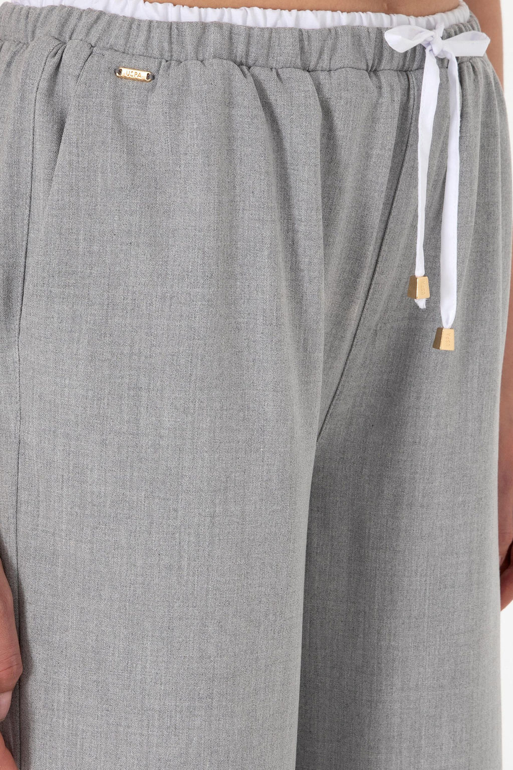 Kad_n Gri Bel Detayl_ Loose Fit Kanvas Pantolon Sepette S_rpriz _ndirim - U.s. polo assn фото 5