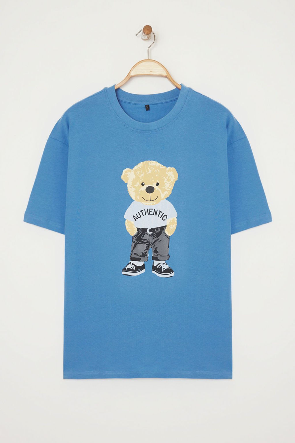 TRENDYOL MAN Ekru Unisex Oversize/Genis Kesim Ay?c?k Bask?l? %100 Pamuklu T-Shirt TMNSS25TS00158 - Trendyolmilla фото 17