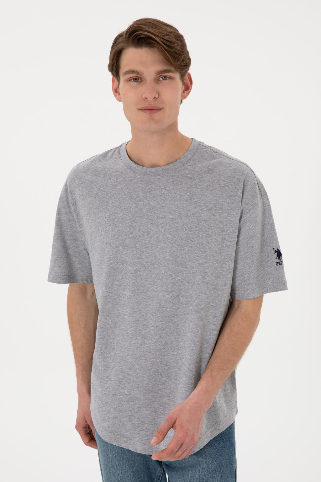 Erkek Gri Melanj Basic Ti__rt Sepette S_rpriz _ndirim - U.s. polo assn фото 4