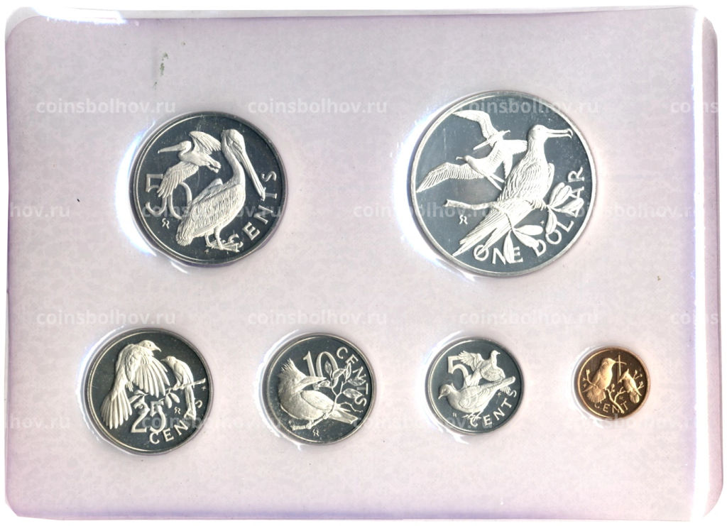 Набор из 6 монет 1974 года Британские Виргинские Острова (в блистере)