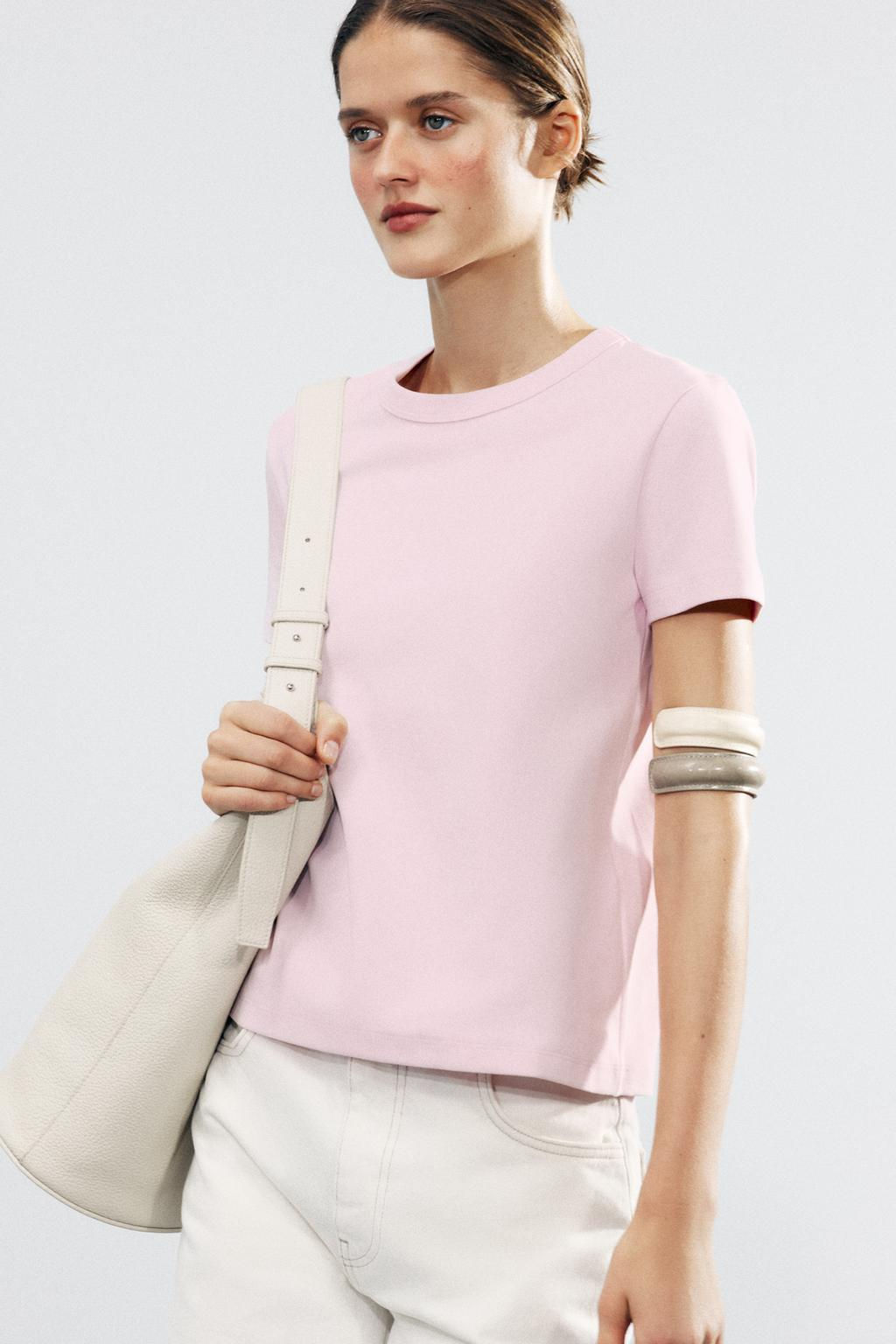 SHORT SLEEVE INTERLOCK T-SHIRT - Zara фото 36
