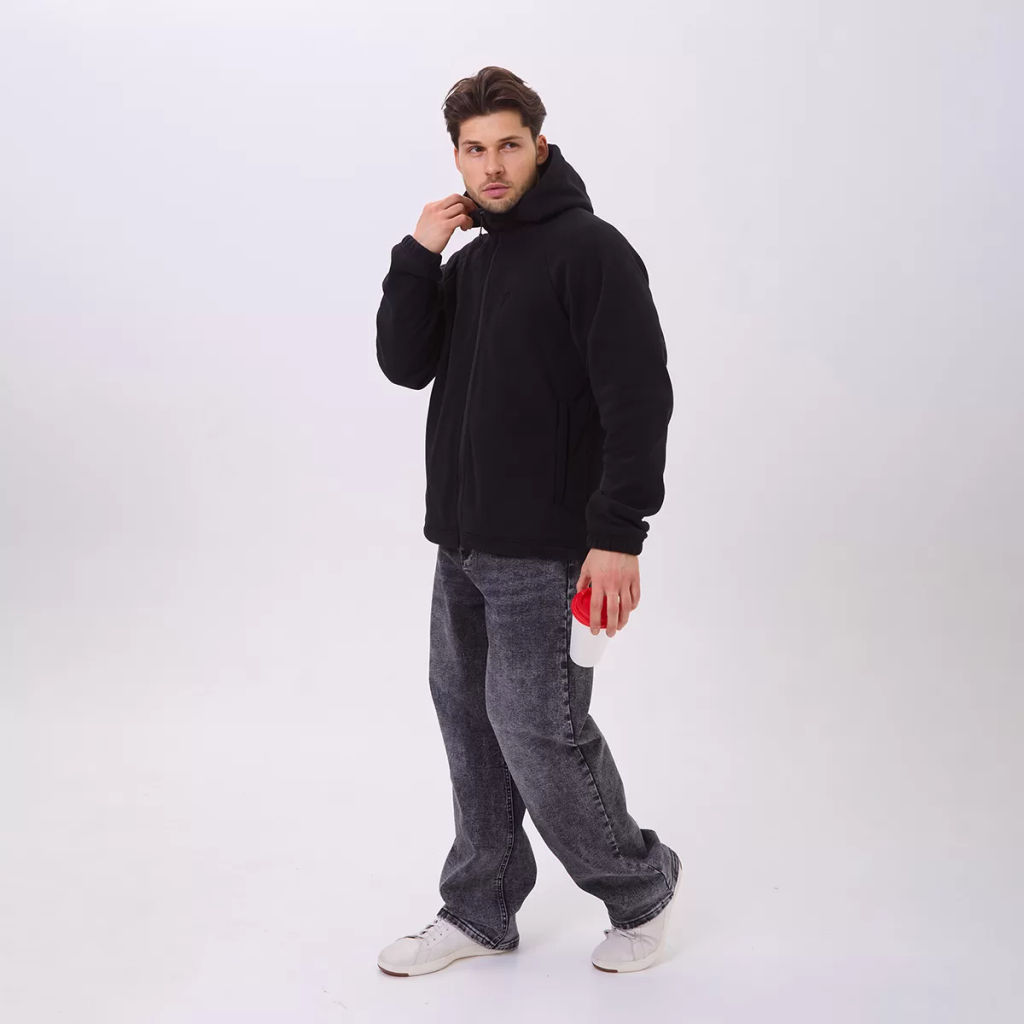 RODOS Толстовка на молнии мужская флис М-322 Черный  фото 4