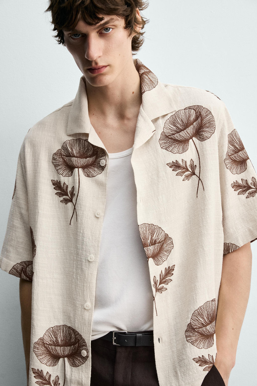 CAMISA BORDADO FLORAL / Crudo - Zara фото 5