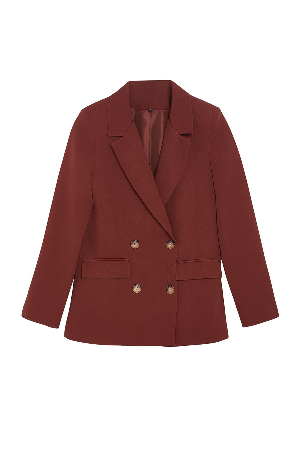 Koyu Kahverengi Regular Astarl? Kruvaze Kapama Dokuma Blazer Ceket TWOAW21CE0264