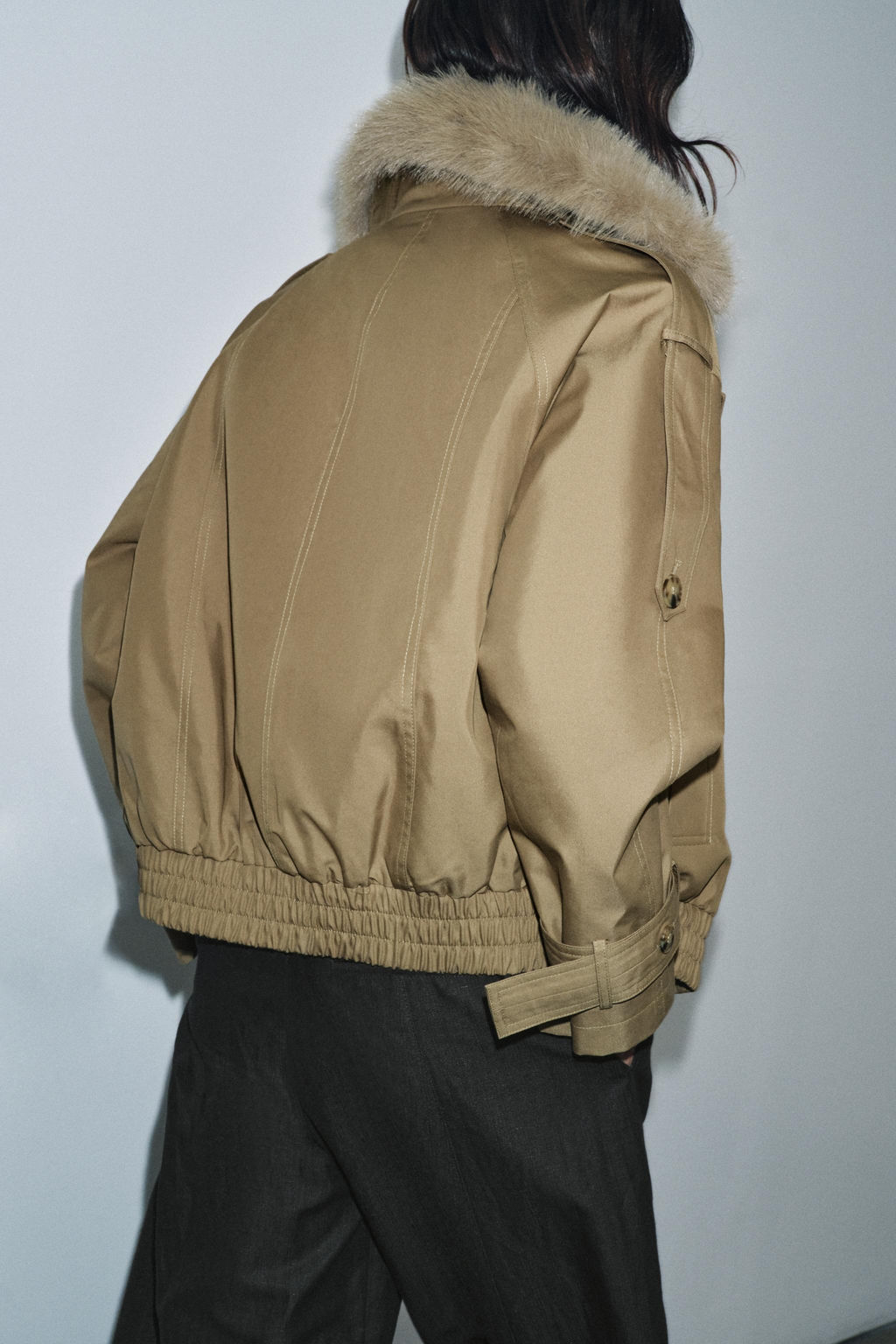 PADDED TRENCH COAT WITH FAUX FUR COLLAR ZW COLLECTION - Zara фото 3