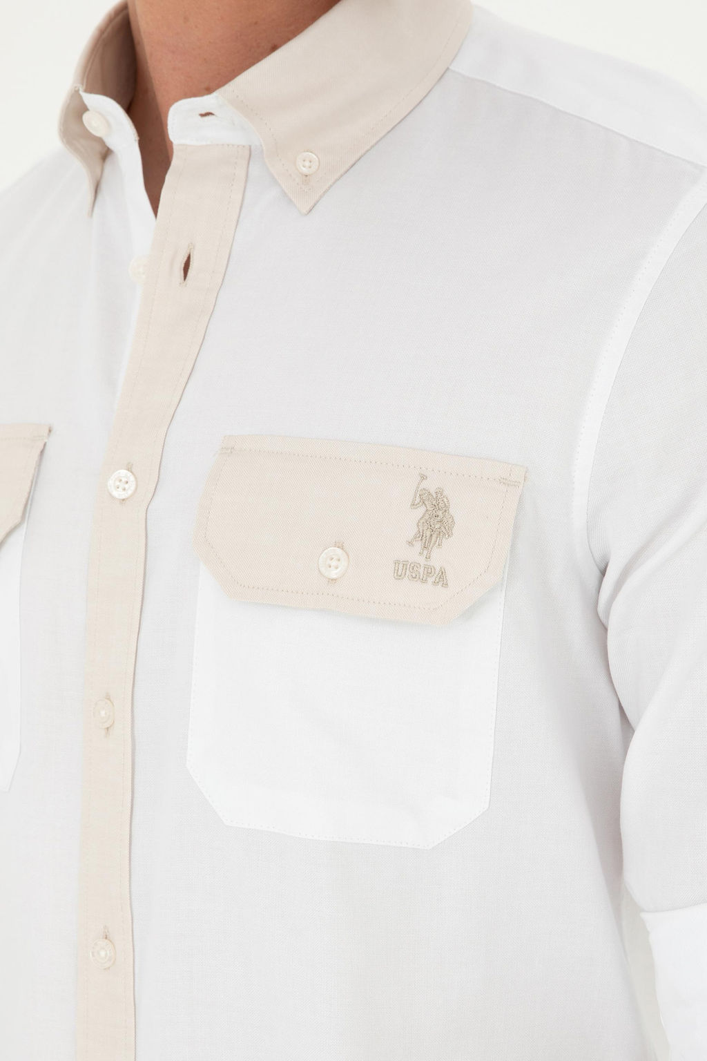 U. S. Polo Assn / Мужская рубашка с длинным рукавом Stone - U.s. polo assn фото 13