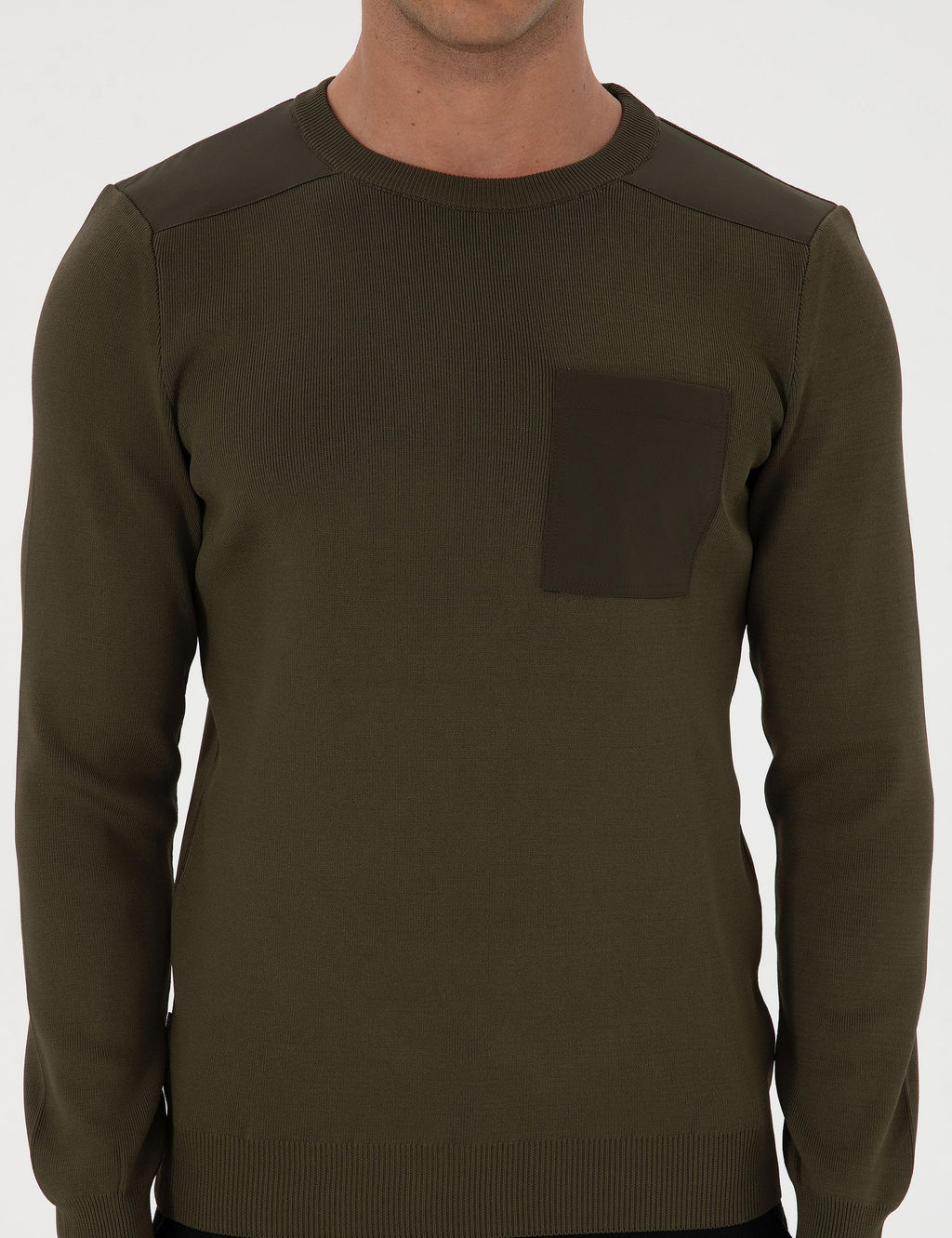 Koyu Haki Regular Fit Bisiklet Yaka Triko Kazak - Pierre cardin фото 6