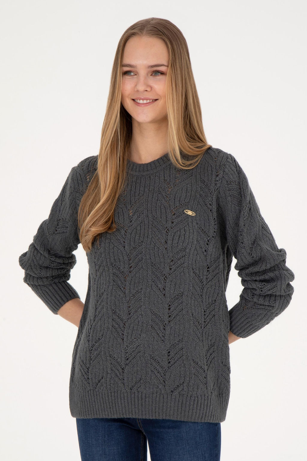 Женский свитер антрацитового цвета - U.s. polo assn фото 8