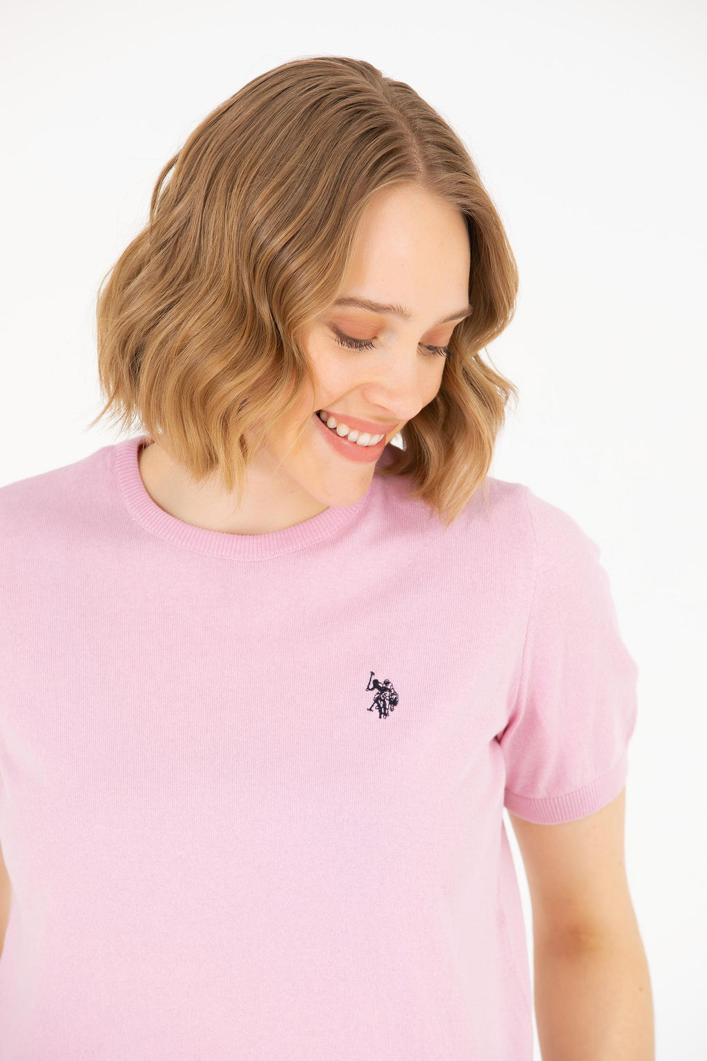 Свитер U.S. Polo Assn Магнолия с круглым вырезом из хлопка  фото 15