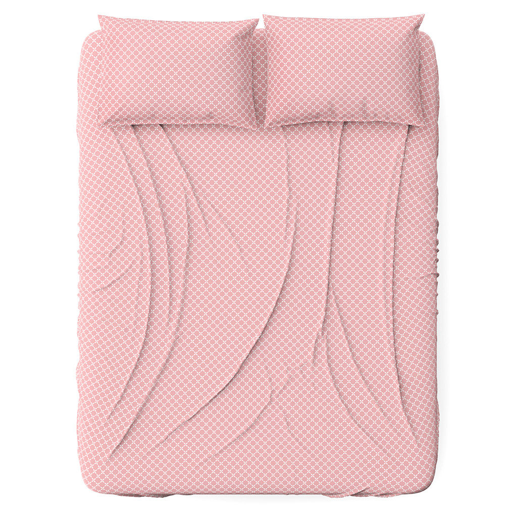 Простыня односпальная на резинке "Вестерн, пудровый" 90х200см, свесы 27см, бязь "Комфорт" 121г/м2, хлопок 100%, упаковка "классическая" ПВХ 28х41см, "Домашняя мода" (Россия)