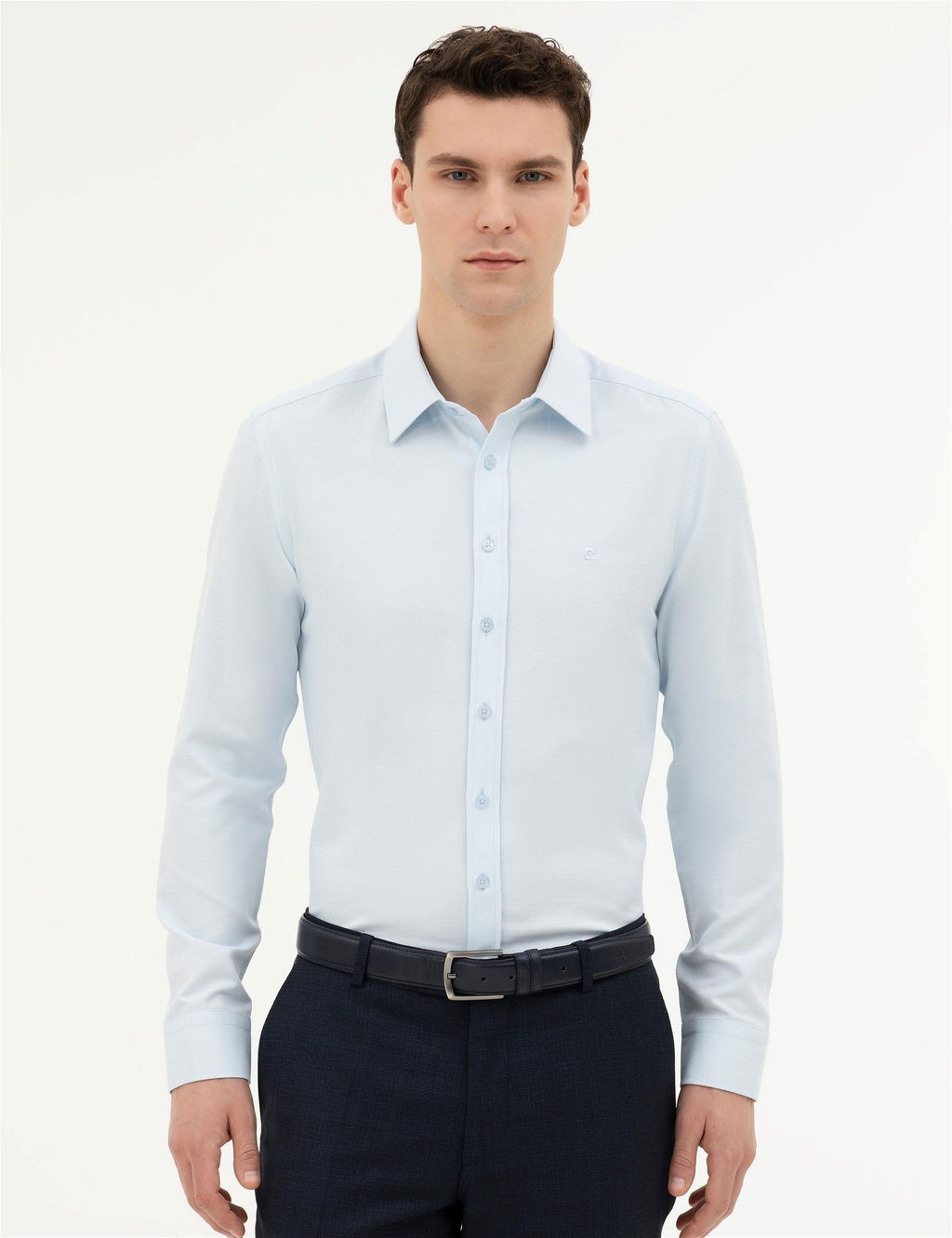 A__k Mavi Slim Fit Uzun Kollu G_mlek