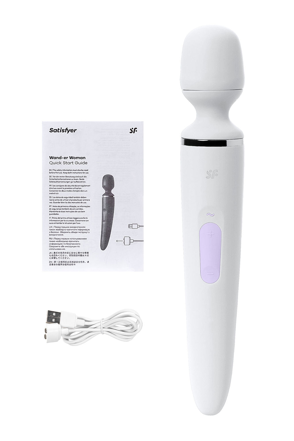 Нереалистичный вибратор Satisfyer Woman Wand, ABS пластик, белый, 34 см.  фото 5