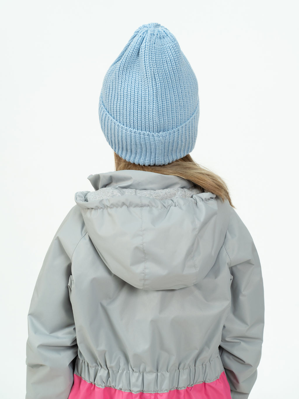 Шапка вязаная голубая Ш-113 (52-54)