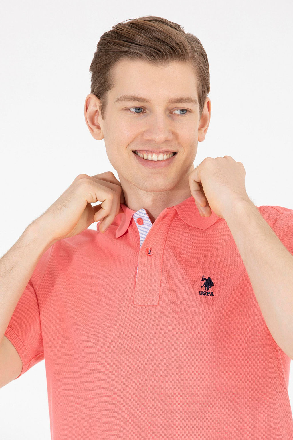 Мужская базовая футболка с воротником поло Pomegranate Blossom - U.s. polo assn фото 4