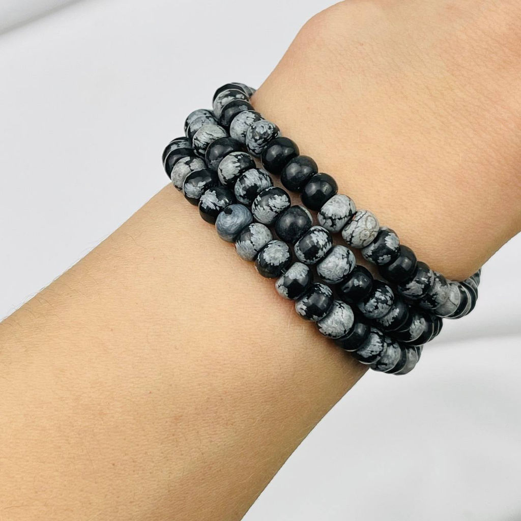 Бусины для украшений из снежного Обсидиана