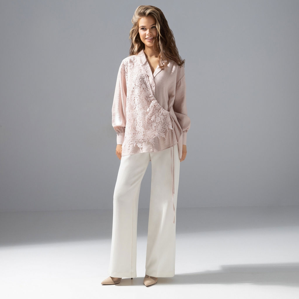 Рубашка комбинированный с кружевом, Нежный вздох - Charutti фото 16