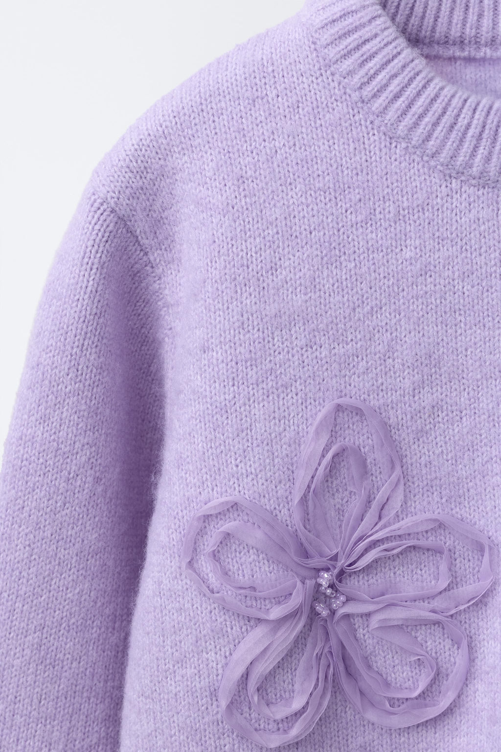 TULLE FLOWER KNIT SWEATER - Zara фото 3