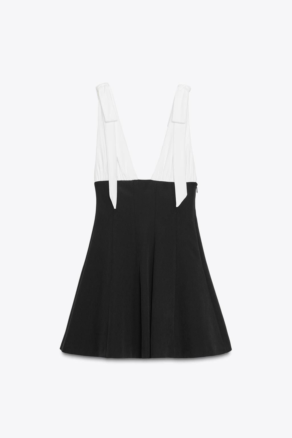CONTRASTING SHORT DRESS WITH BOWS - Zara фото 15