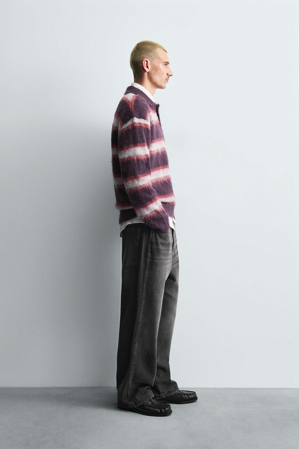 BRUSHED STRIPED KNIT POLO SHIRT - Zara фото 4