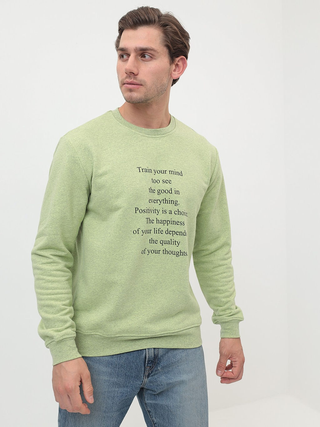 Свитшот мужской GREG G121-Quote-RM-8001 1*1(лайм м)