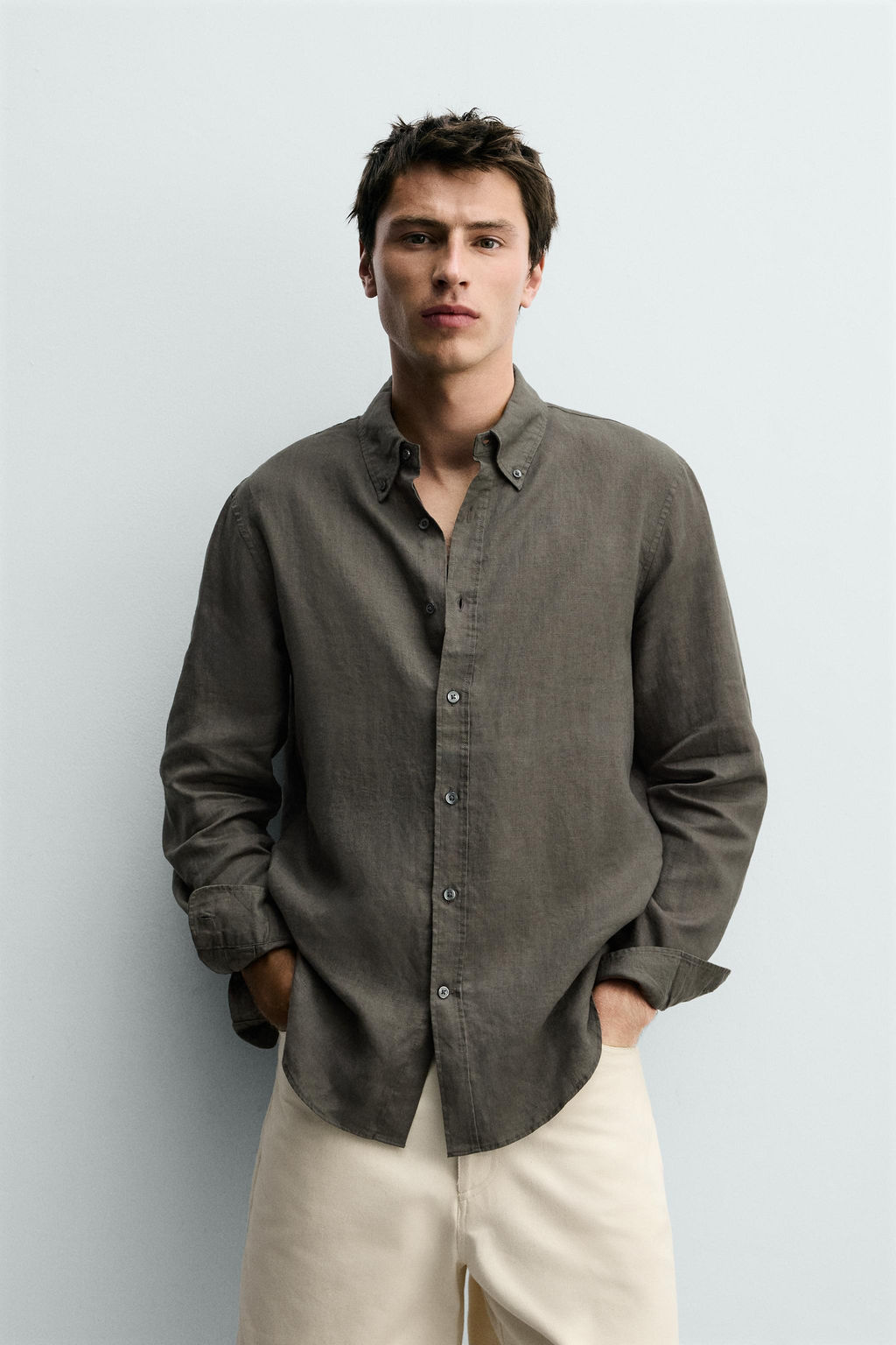 PANTAL?N RELAXED FIT ALGOD?N - LINO / Marino - Zara фото 2