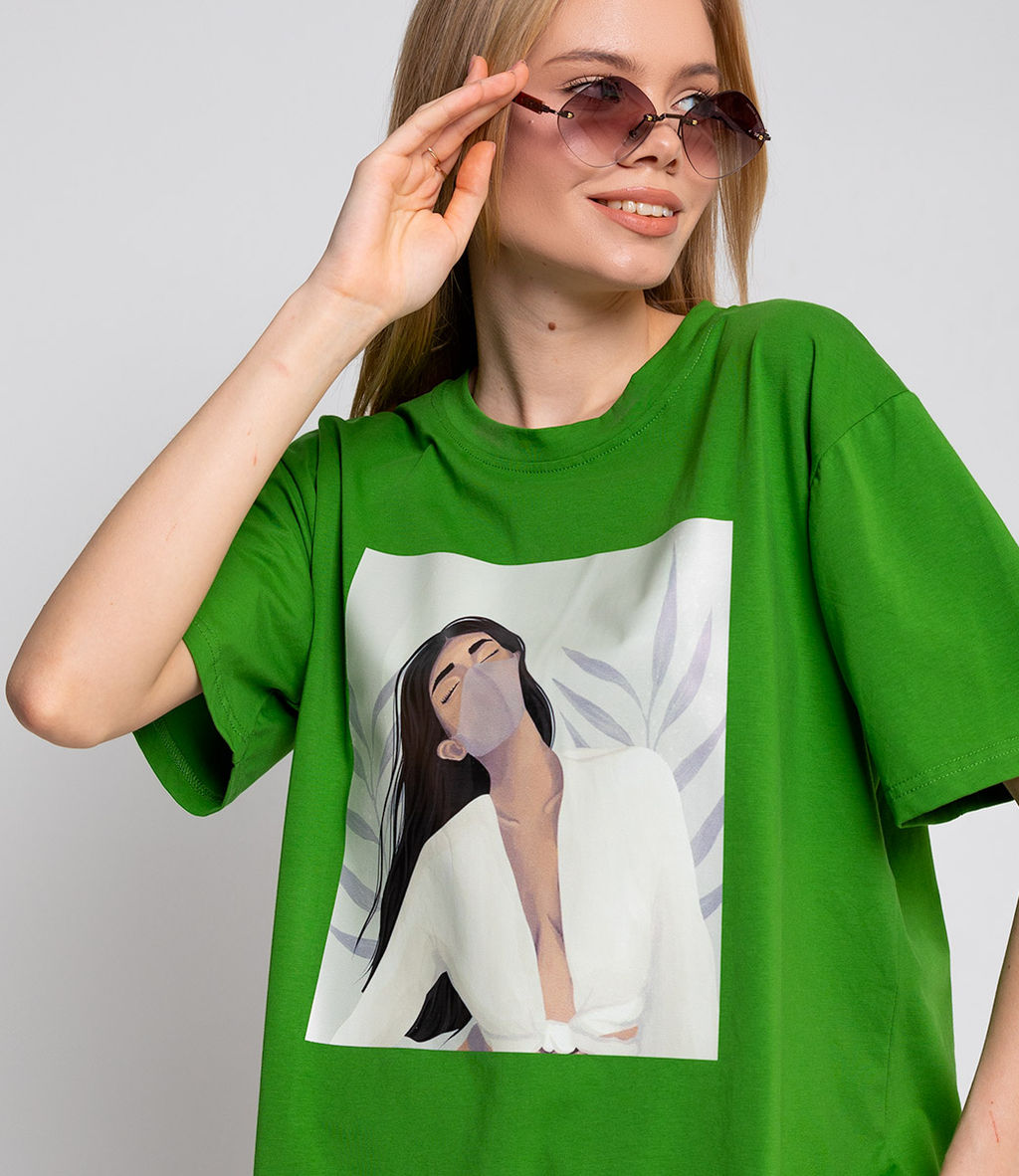 Футболка #КТ879 (1), зелёный - Dommod фото 5