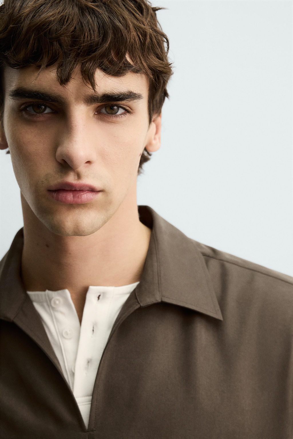CAMISA POLO FLUIDA / Khaki - Zara фото 5