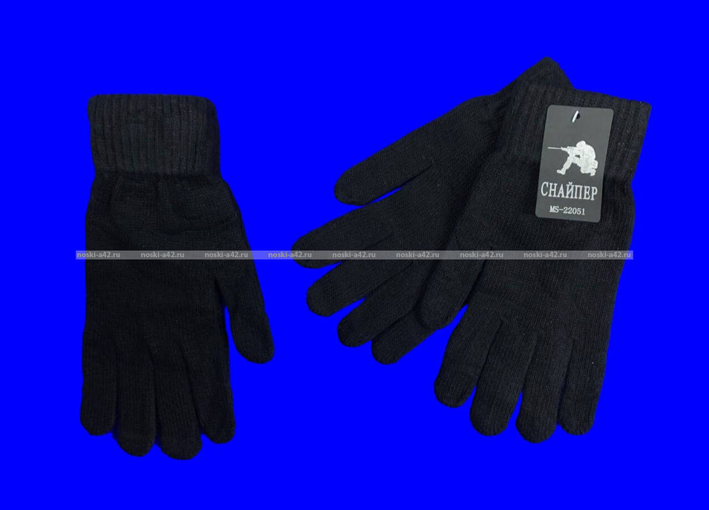 Цена за 12 пар. Перчатки мужские чёрные плотные арт. 22051 (2251)